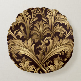 Coussins Ronds Acanthus Feuille (Ancien Ton Or)