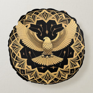 Coussins Ronds Accent de décoration intérieure masculin aigle dor