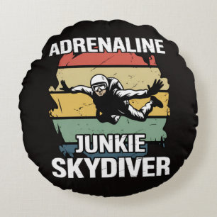 Coussins Ronds Accro à l'adrénaline parachutiste