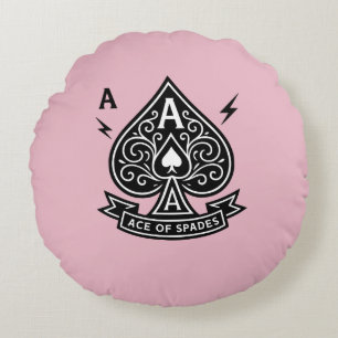 Coussins Ronds Ace stylisée de pique — Emblème vectoriel Art déco