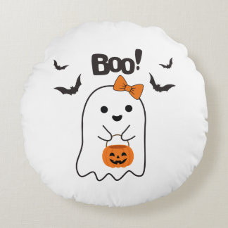 Coussins Ronds Achats de Halloween Boo