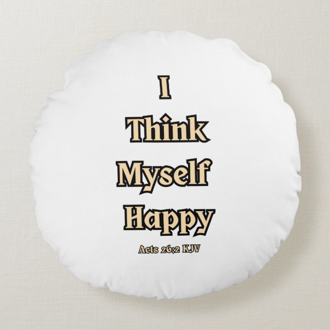 Coussins Ronds Actes 26:2 KJV Bible Verse Citation (Devant)