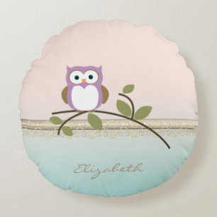 Coussins Ronds Adorable Girly Cute Owl