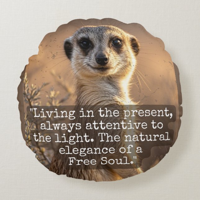 Coussins Ronds Adventurous Meerkat Living (Devant)