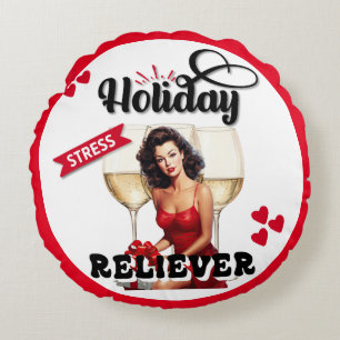 Coussins Ronds Affiche de Pin-Up pour Soulager le Stress des Fête