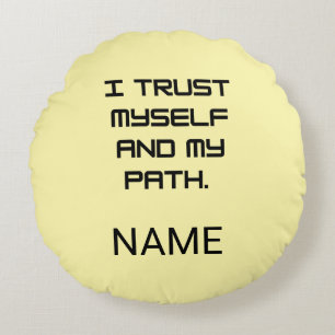 Coussins Ronds Affirmations Inspirantes & Cadeaux de Confiance en