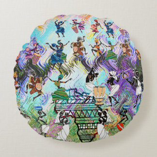 Coussins Ronds African Feast: Rhythms of Africa 