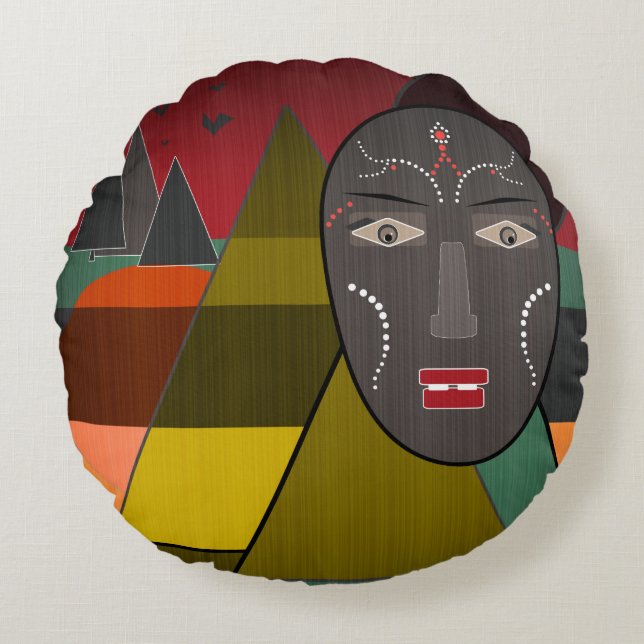 Coussins Ronds African mask (Devant)