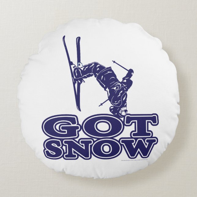 Coussins Ronds Ai Snow Snow Skier (Devant)