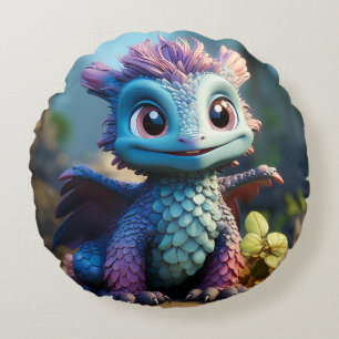 Coussins Ronds Aiden, un tablier de dragon lunaire