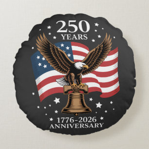 Coussins Ronds Aigle et Drapeau 250 Ans d'Amérique 1776-2026