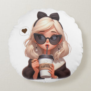 Coussins Ronds Aimer le café