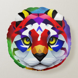 Coussins Ronds Alexander's Cat blanc rond polylancer oreiller