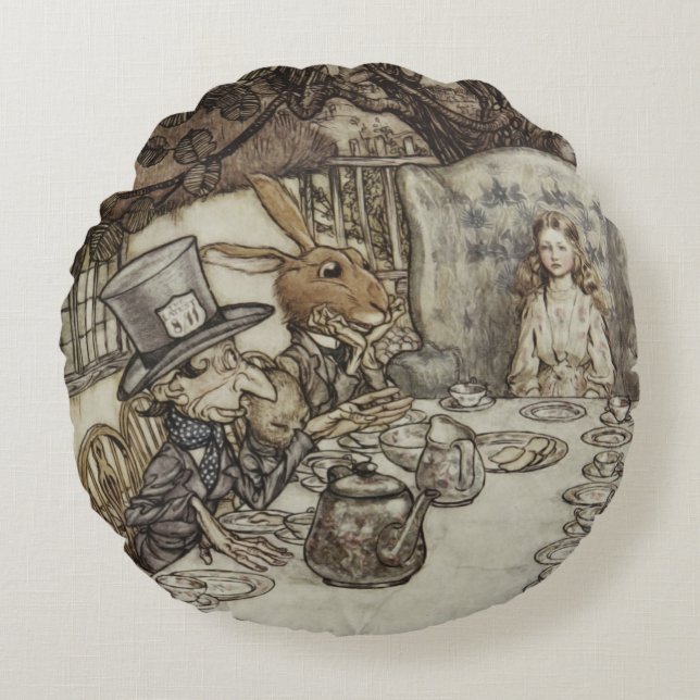 Coussins Ronds Alice Anniversaire Anniversaire Fête de la haine d (Devant)