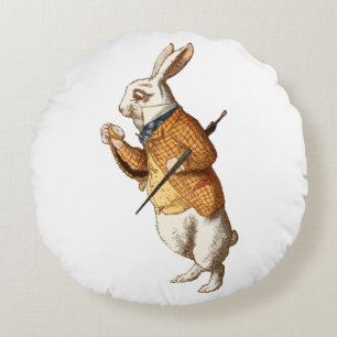 Coussins Ronds Alice au pays des merveilles - Lapin Blanc