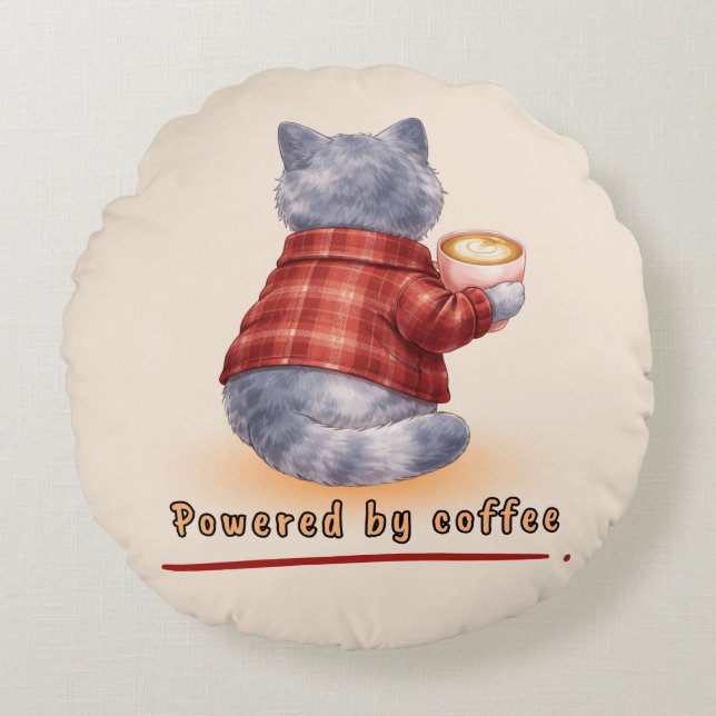 Coussins Ronds Alimenté par le café (Devant)