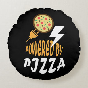 Coussins Ronds Alimenté par Pizza – Conception amusante pour les