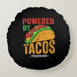 Coussins Ronds Alimenté Par Tacos Mexicain Amateur De Nourriture