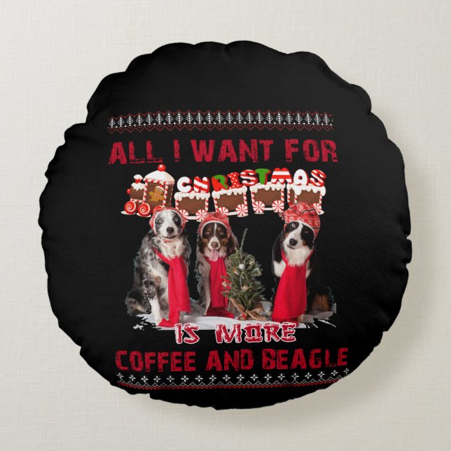 Coussins Ronds All I Want Beagle And Coffee (Devant)