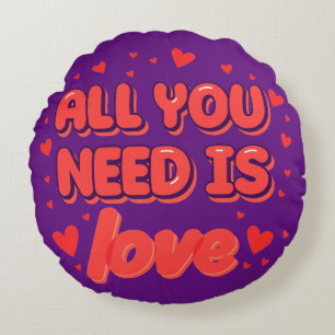Coussins Ronds "All You Need is Love" valentine's day desing