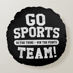 Coussins Ronds Allez l'équipe sportive ! Sports amusants