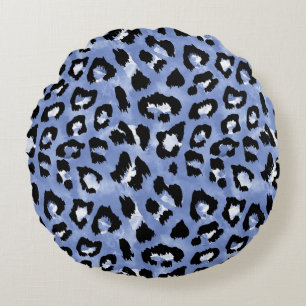 Coussins Ronds Allure de la peau animale : léopard d'aquarelle