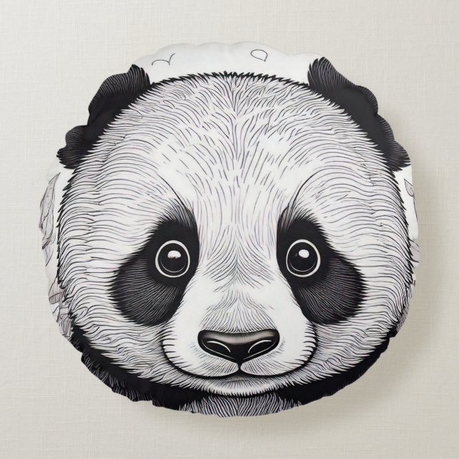 Coussins Ronds Almofada Panda (Devant)