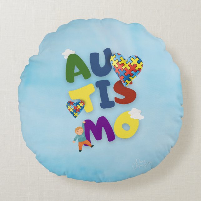 Coussins Ronds Almofada Redonda Mãe de Autista (Devant)