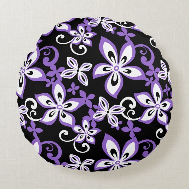 COUSSINS RONDS ALOHA HAWAI'I (NOIR/VIOLET) (Devant)