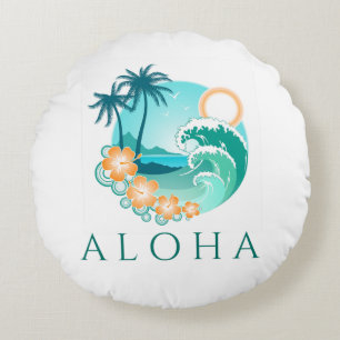 Coussins Ronds Aloha Tropical