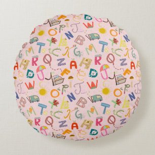 Coussins Ronds Alphabets 