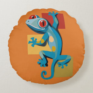 Coussins Ronds Amateurs de reptiles Gecko Bleu
