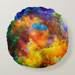 Coussins Ronds Aménagement créatif des éléments fractaux, illumin