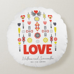 Coussins Ronds AMOUR Cute Anniversaire Minimaliste