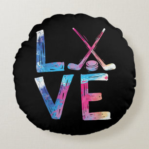 Coussins Ronds Amour Hockey sur glace filles Dons de hockey femme