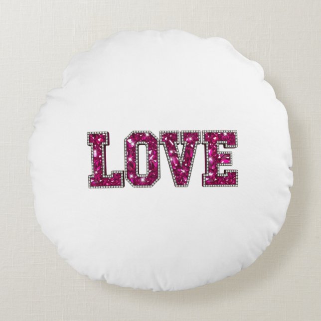 Coussins Ronds Amour Pailleté (Devant)