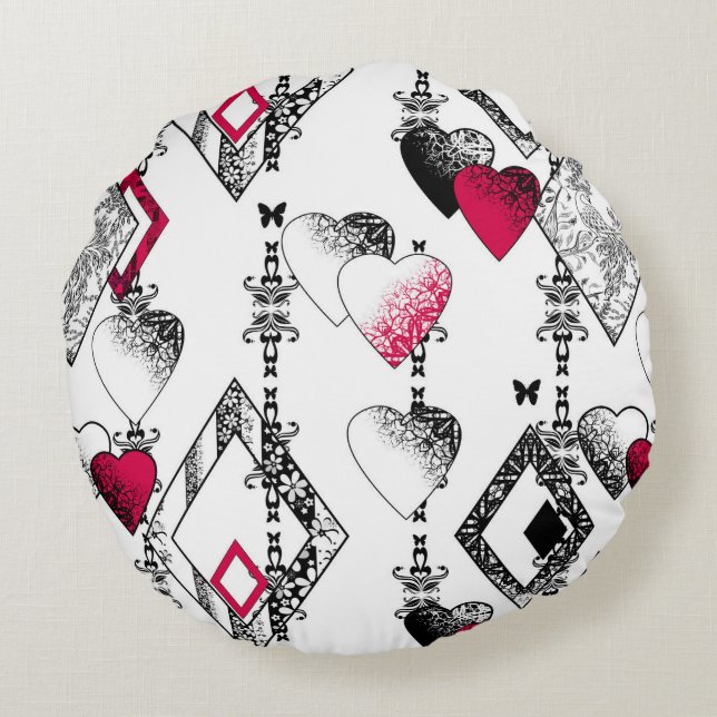 Coussins Ronds Amour, résille, patchwork (Dos)