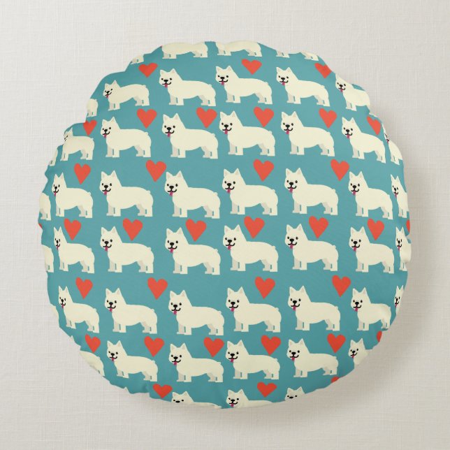 Coussins Ronds Amoureux de Frenchie (Devant)
