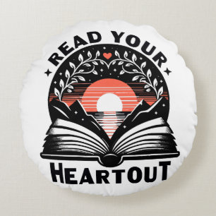 Coussins Ronds Amoureux de lecture Lisez dans votre cœur Fou de l