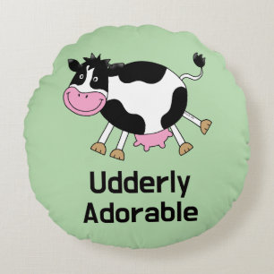 Coussins Ronds Amusant Cute Cow Pun Design de dessin