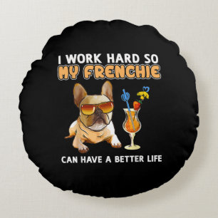 Coussins Ronds Amusant français de Bulldog