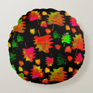 Coussins Ronds Amusant oreiller jetable feuille aquarelle