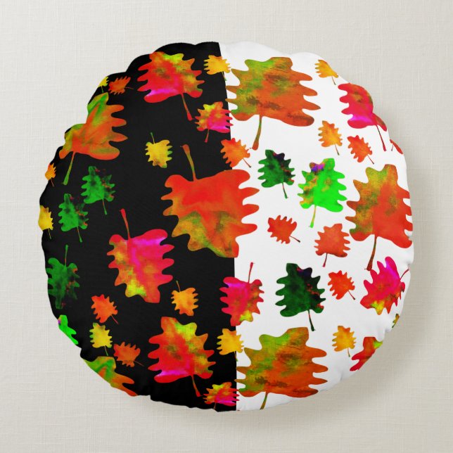 Coussins Ronds Amusant oreiller jetable feuille aquarelle (Devant)