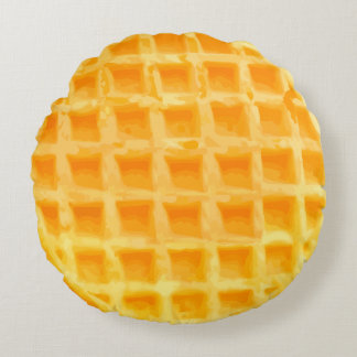 Coussins Ronds Amusant petit déjeuner Conception de gaufres