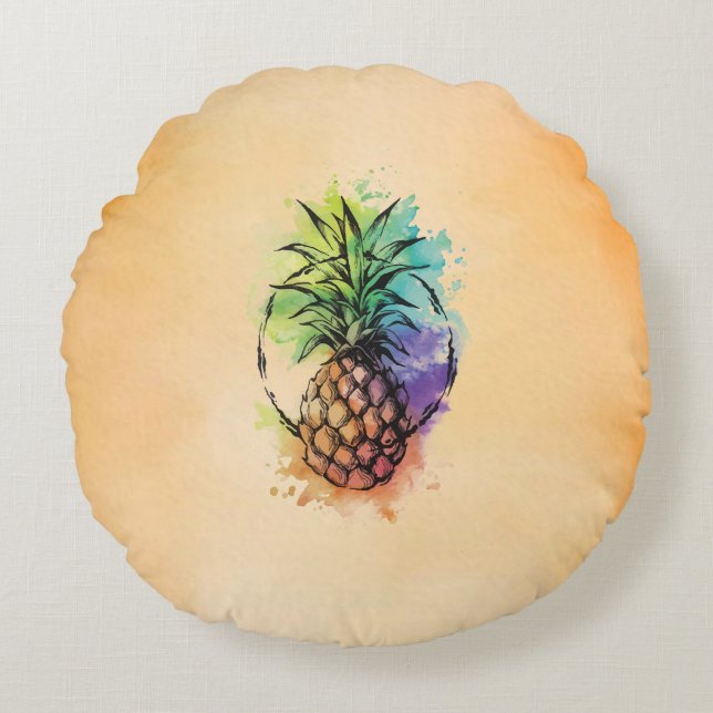 Coussins Ronds Ananas (Devant)