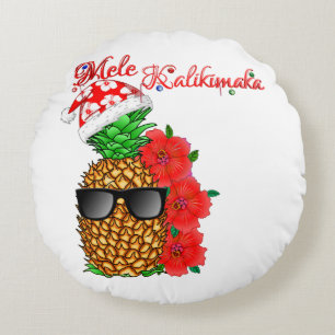 Coussins Ronds Ananas de Noël Mele Kalikimaka
