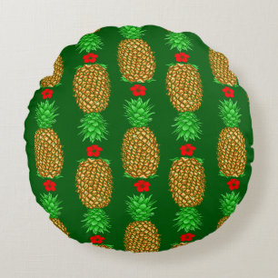 Coussins Ronds Ananas de Noël Tropical Noël chaud Noël Gre