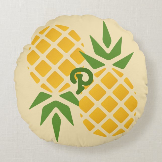 Coussins Ronds Ananas personnalisé (Devant)