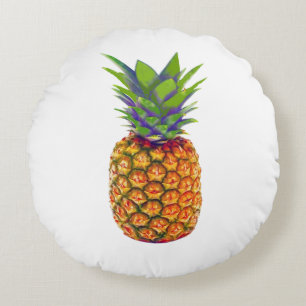 Coussins Ronds Ananas sur fond blanc