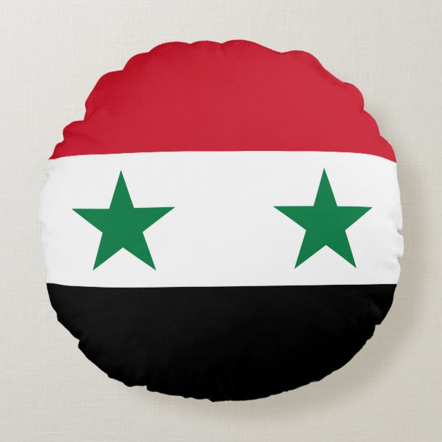 Coussins Ronds Ancien drapeau de Syrie (Devant)